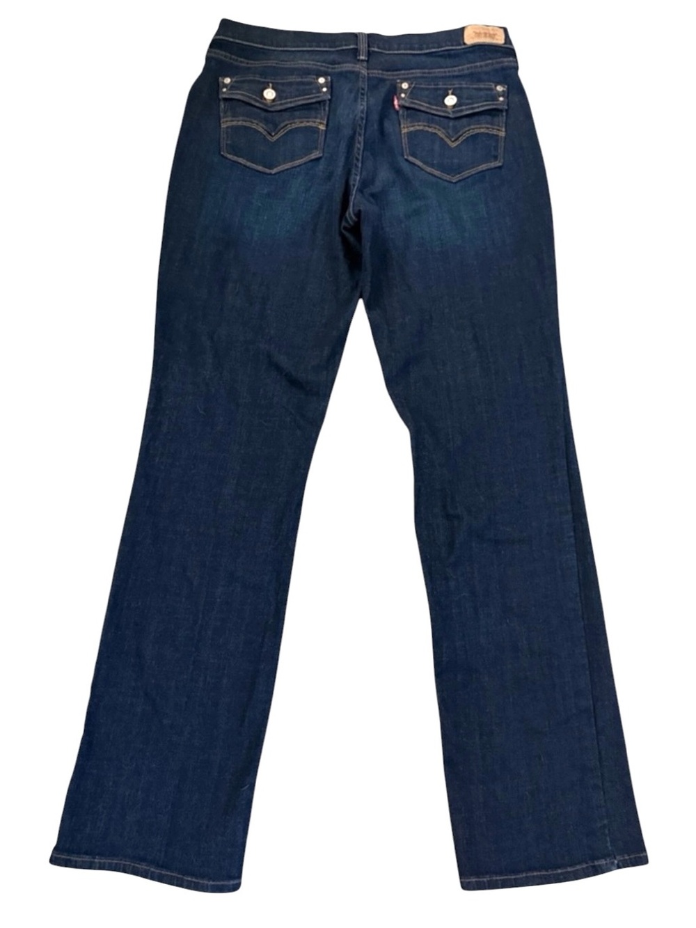 Levi's 505 Flap Button Pocket Jeans Women's 12M Mid-Rise Dark Wash Straight
